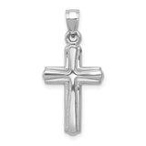 14K White Gold Crucifix Reversible to Cross Pendant D3258