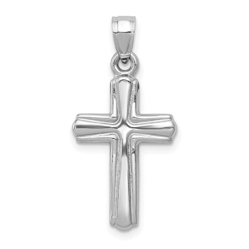 14K White Gold Crucifix Reversible to Cross Pendant D3258