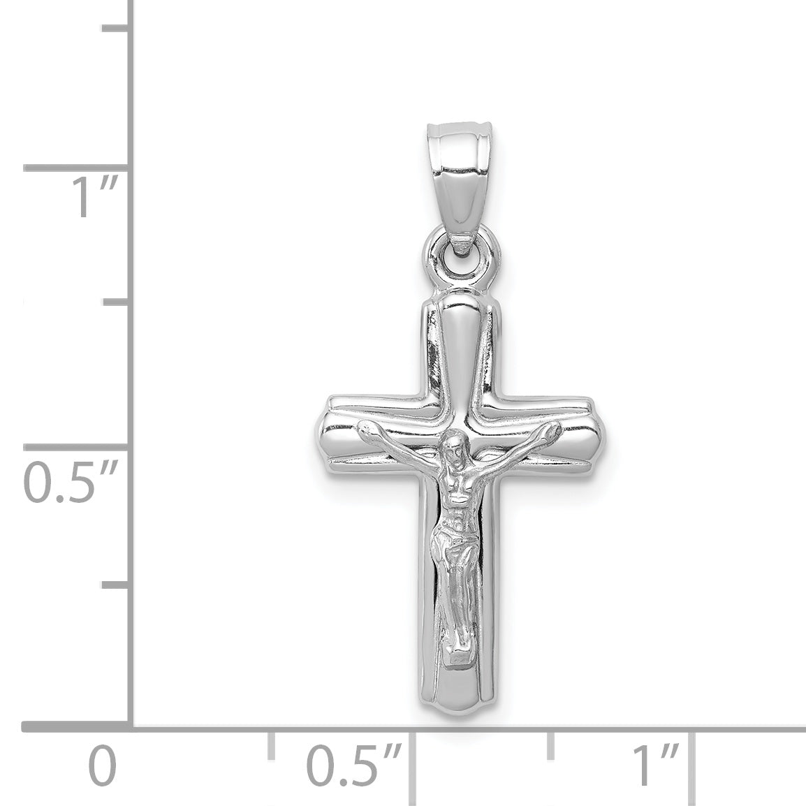 14K White Gold Crucifix Reversible to Cross Pendant D3258