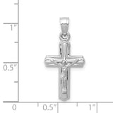 14K White Gold Crucifix Reversible to Cross Pendant D3258