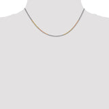 14K Tri-colored 10 inch 1.75mm Diamond-cut Rope with Lobster Clasp Anklet 014TC