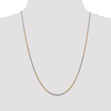 14K Tri-colored 10 inch 1.75mm Diamond-cut Rope with Lobster Clasp Anklet 014TC