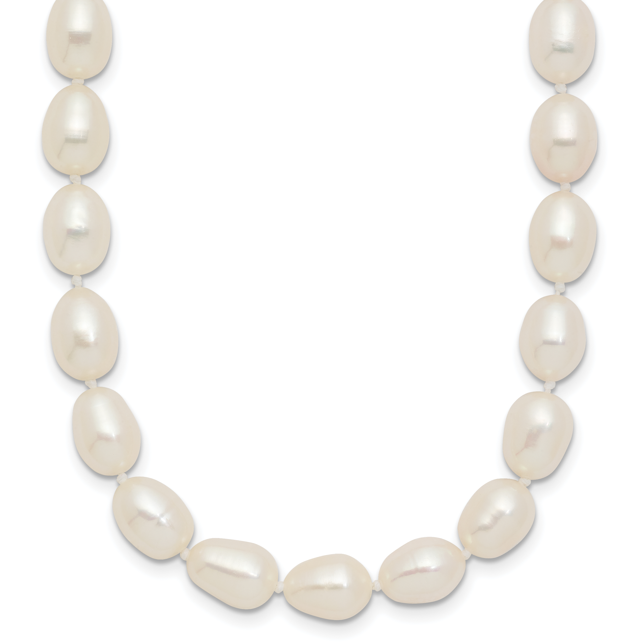 14k 7-8mm White Rice Freshwater Cultured Pearl 18 inch Necklace XF525