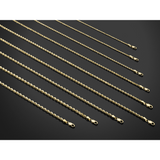 14K 26 inch 3.25mm Diamond-cut Rope with Lobster Clasp Chain 024L