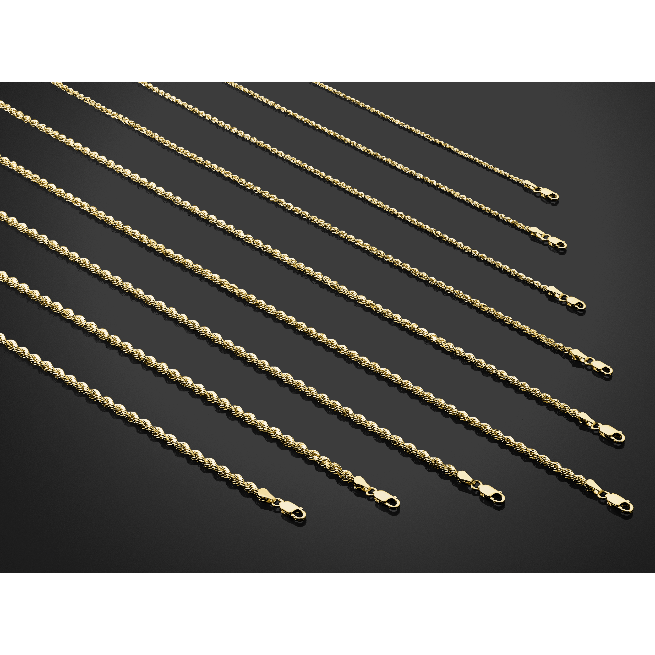 14K 26 inch 3.25mm Diamond-cut Rope with Lobster Clasp Chain 024L