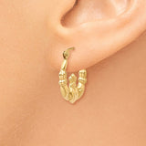 14k Polished Claddagh Hoop Earrings T899
