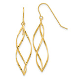 14K Twisted Swirl Dangle French Hook Earrings TL428