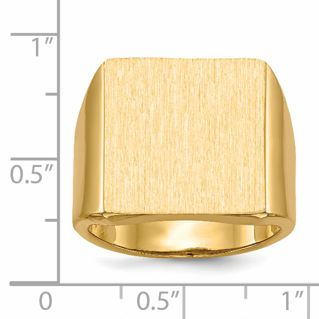 14k 16.5x17.5mm Open Back Mens Signet Ring RS367