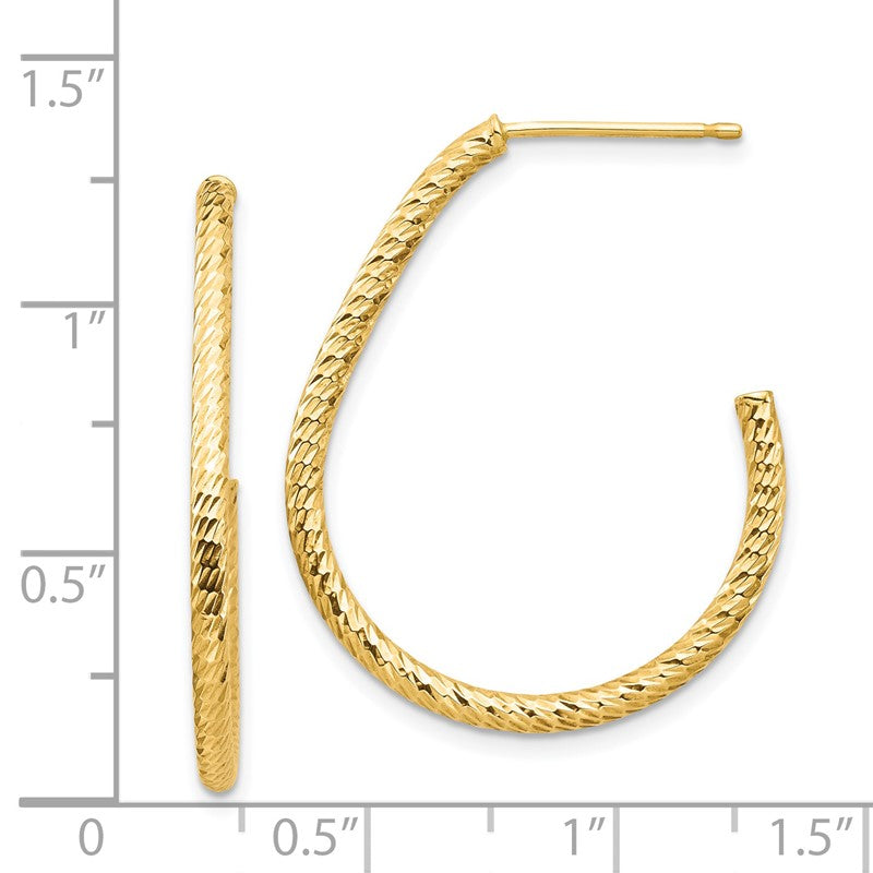 14k Polished Diamond-cut Post Dangle Earrings TF1378