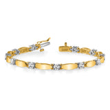 14k Two-tone Complete 1.87 carat Round AA Diamond Curved Bar Link 7 inch Tennis Bracelet X2362AA