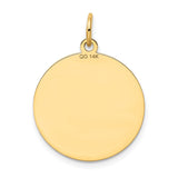14k SHETLAND SHEEP20mm Engravable Disc Dog Charm XAC381