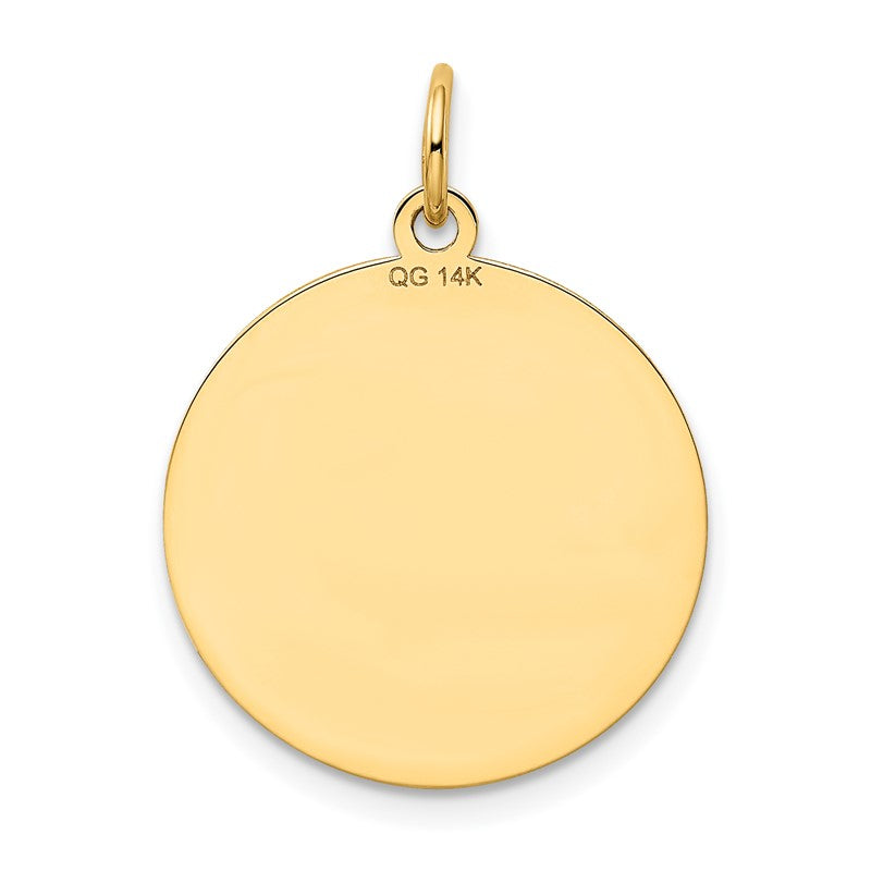 14k SHETLAND SHEEP20mm Engravable Disc Dog Charm XAC381