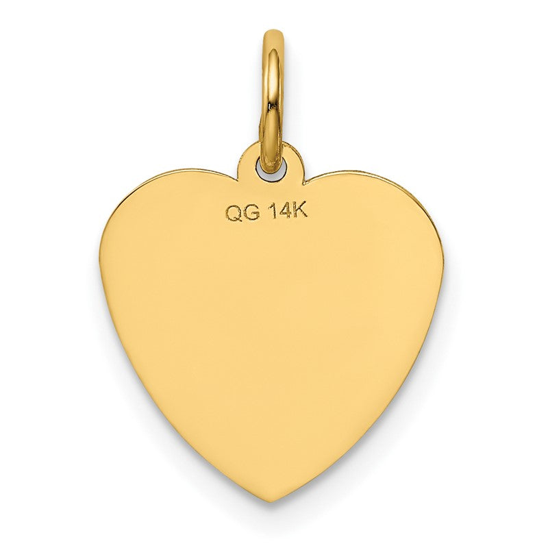 14K SPECIAL SISTER 12mm Engravable Heart Charm XAC642