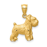 14K Diamond-cut Mini Schnauzer Dog Pendant C4730
