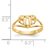 14k Polished MOM in Heart Ring R423