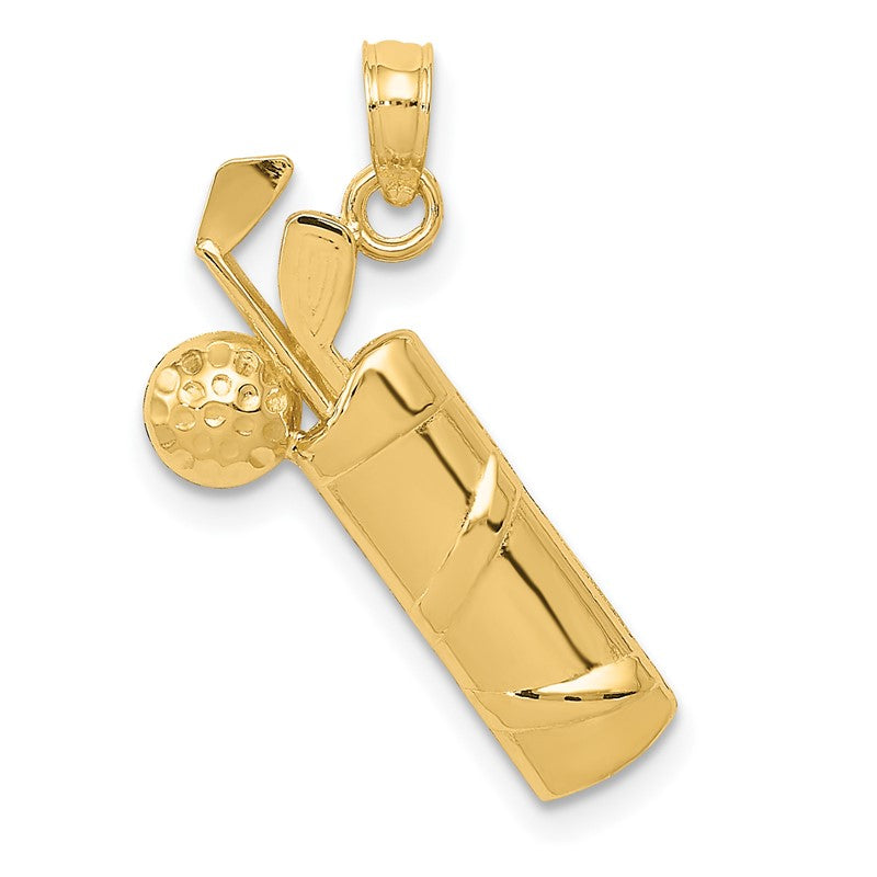 14k Polished Golf Bag Charm K4963