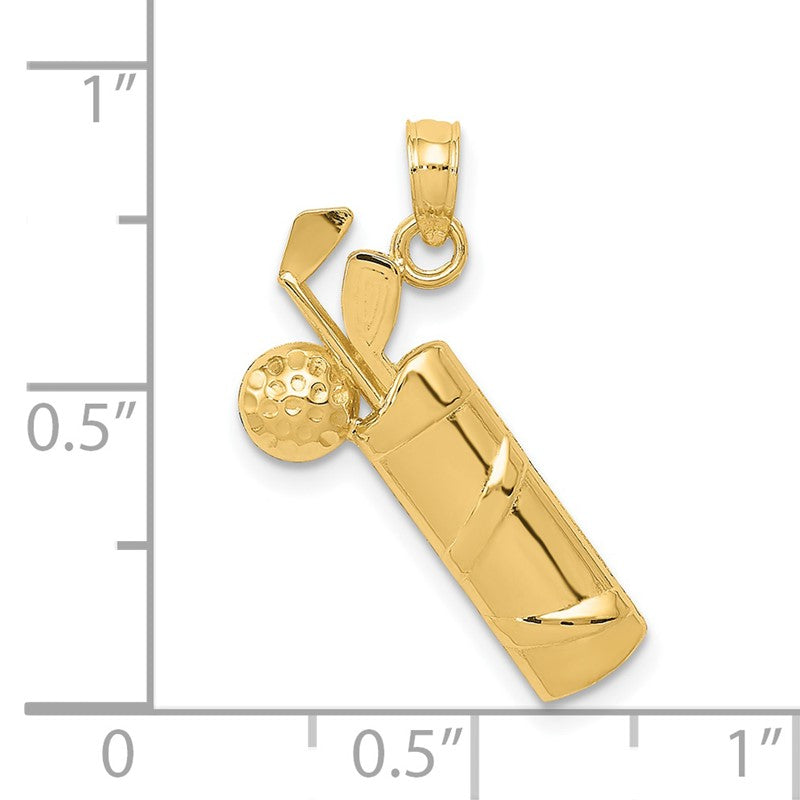 14k Polished Golf Bag Charm K4963
