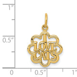 14k I LOVE CATS Charm C1887