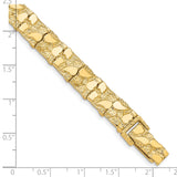 14k Polished and Textured 9.5mm 7 inch Nugget Bracelet NB10