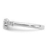 14K White Gold Textured Mini Heart Size 1 Baby / Childs Ring K5794