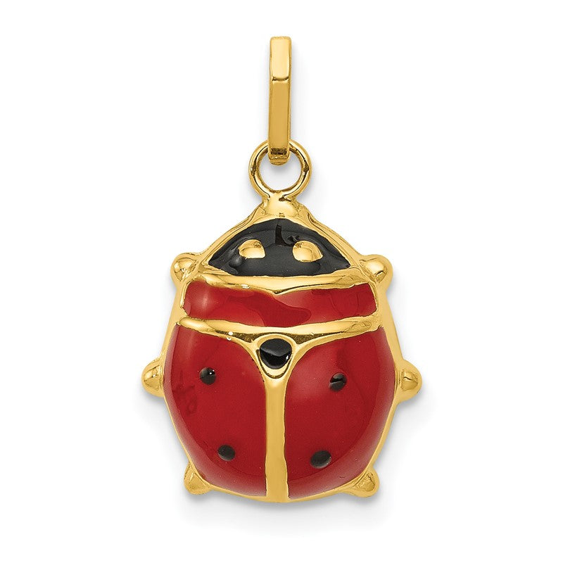 14k Red and Black Enameled Ladybug Charm XCH214