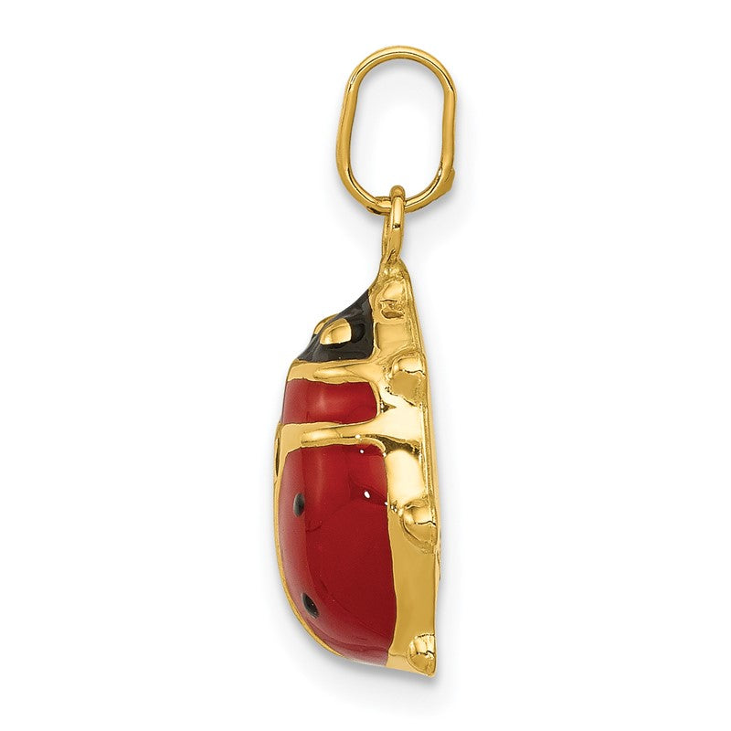 14k Red and Black Enameled Ladybug Charm XCH214