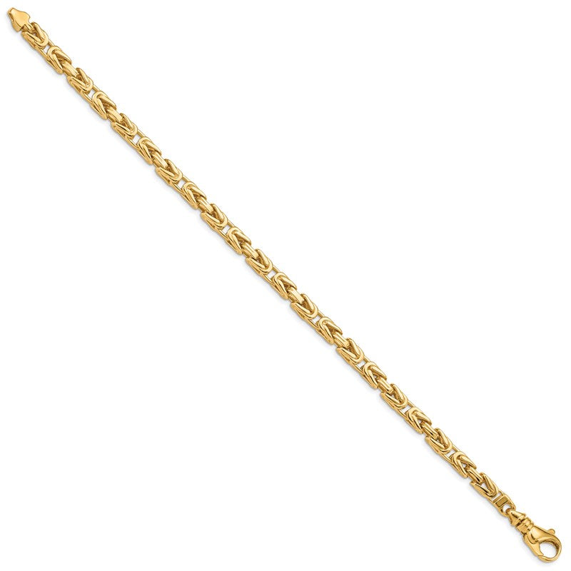 14K 20 inch 4.1mm Hand Polished Byzantine Link with Fancy Lobster Clasp Chain LK745