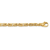 14K 20 inch 4.1mm Hand Polished Byzantine Link with Fancy Lobster Clasp Chain LK745