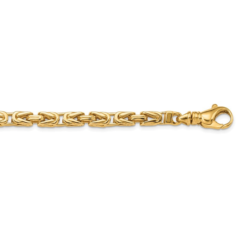 14K 20 inch 4.1mm Hand Polished Byzantine Link with Fancy Lobster Clasp Chain LK745