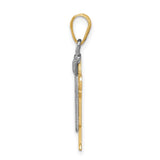 14k Two-tone The Kids Small Boy with Hat on Left Engravable Love Charm XK413