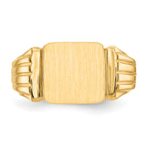 14k 10.5x10.5mm Square Open Back Mens Signet Ring CH171