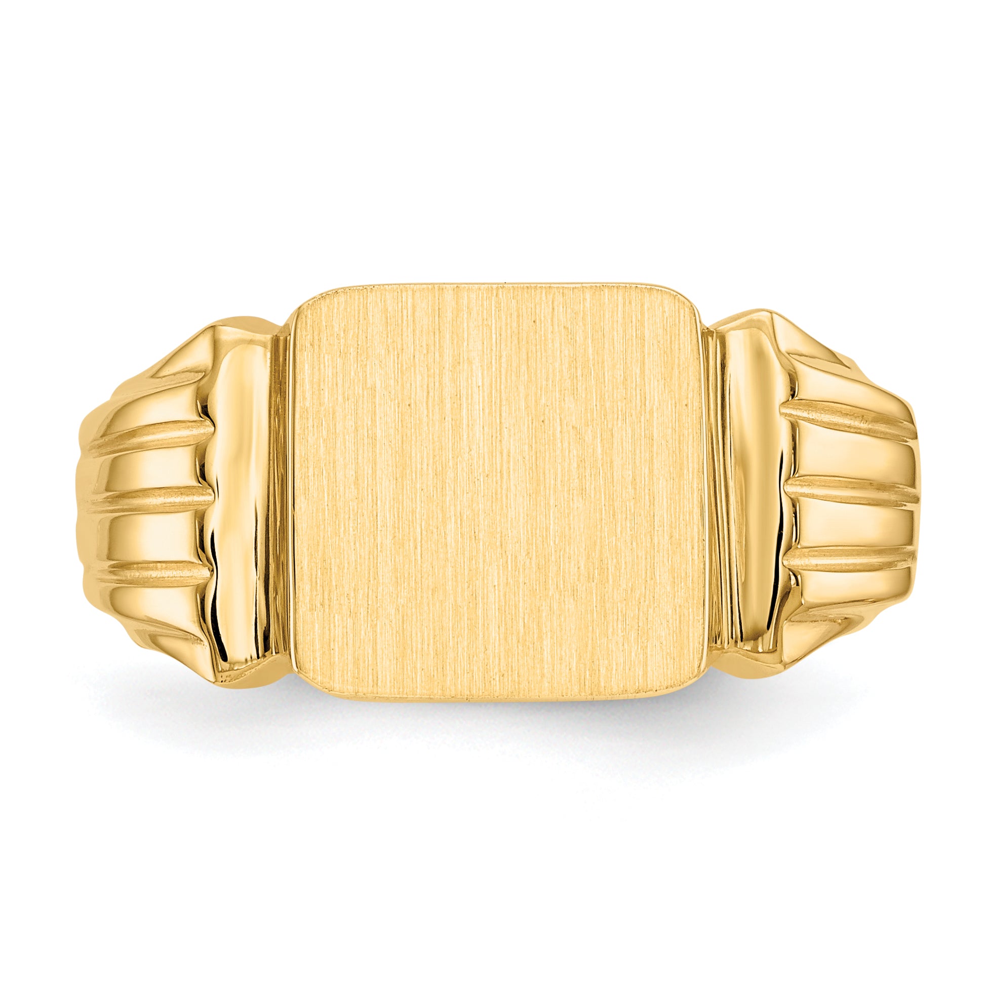 14k 10.5x10.5mm Square Open Back Mens Signet Ring CH171