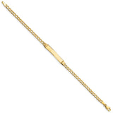 14k Polished Semi-Solid Chain/Solid Plate Cuban Link 25.5x5mm Plate 7 inch ID Bracelet DCID106