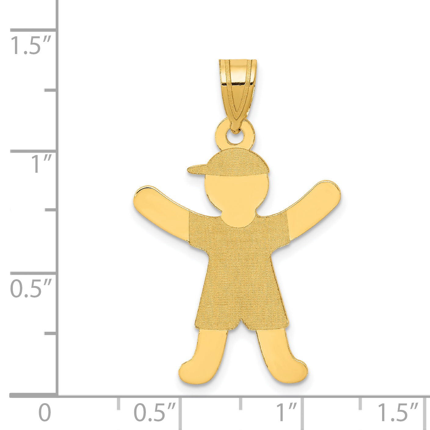 14k Laser Polished Boy with Hat Charm A9264