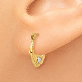 14K & Rhodium Heart Hollow Hoop Earrings TL730