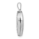 14k White Gold Scrolled Design Reverses to LOVE YOU ALWAYS Script 18mm Heart Locket XL327