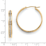 14k Diamond Fascination Diamond Dust/Accent 4x31mm Round Hoop Earrings DF161