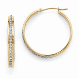 14k Diamond Fascination Diamond Dust/Accent 4x31mm Round Hoop Earrings DF161