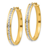 14k Diamond Fascination Diamond Dust/Accent 4x31mm Round Hoop Earrings DF161