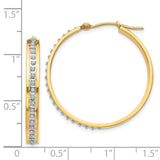 14k Diamond Fascination Diamond Dust/Accent 4x31mm Round Hoop Earrings DF161