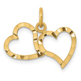 14K Polished Double Heart Pendant C309