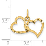 14K Polished Double Heart Pendant C309