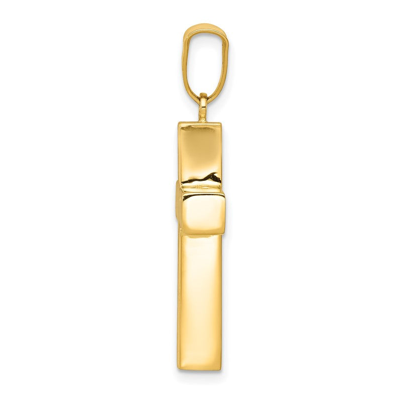 14k Hollow Cross Pendant K4996