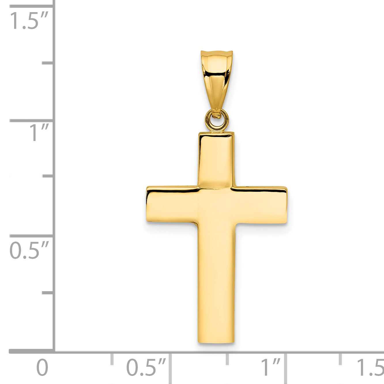 14k Hollow Cross Pendant K4996