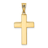14k Hollow Cross Pendant K4996
