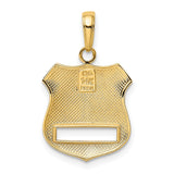 14k and White Rhodium POLICE Badge Pendant K4926