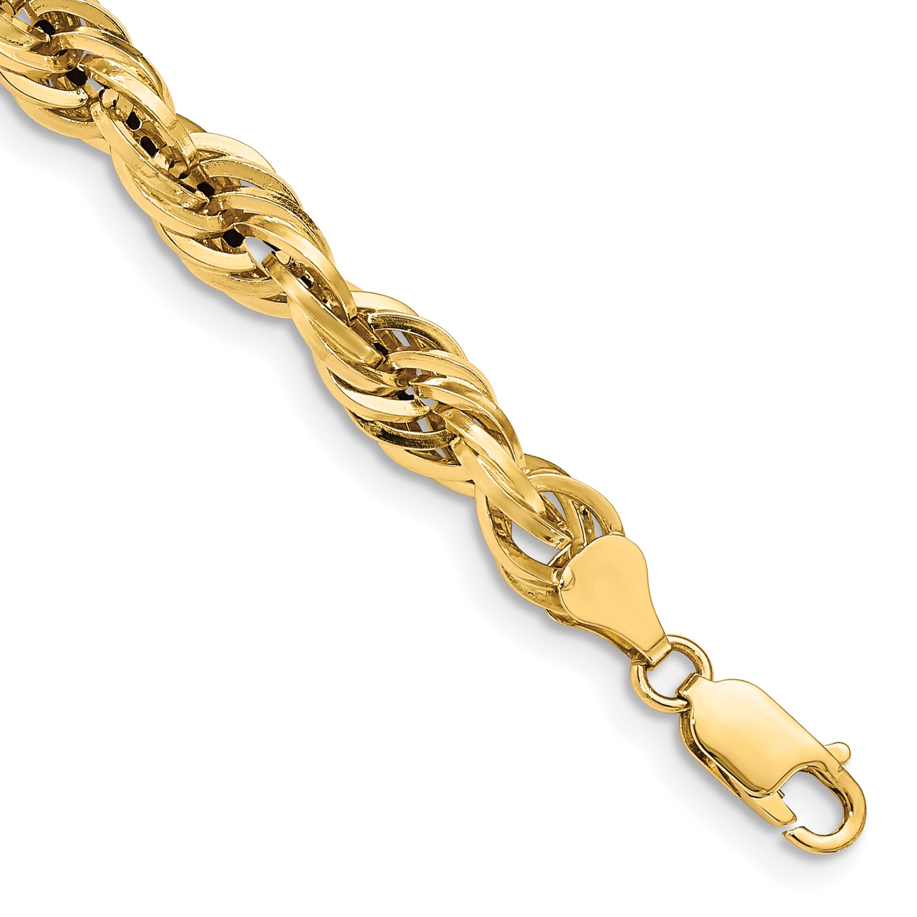 14K 18 inch 7mm Semi Solid Rope with Lobster Clasp Chain BC194