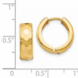 14k Textured Hinged Hoop Earrings TL574