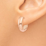 14k Rose Gold Round Hinged Hoop Earrings TF767