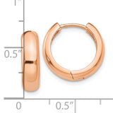14k Rose Gold Round Hinged Hoop Earrings TF767